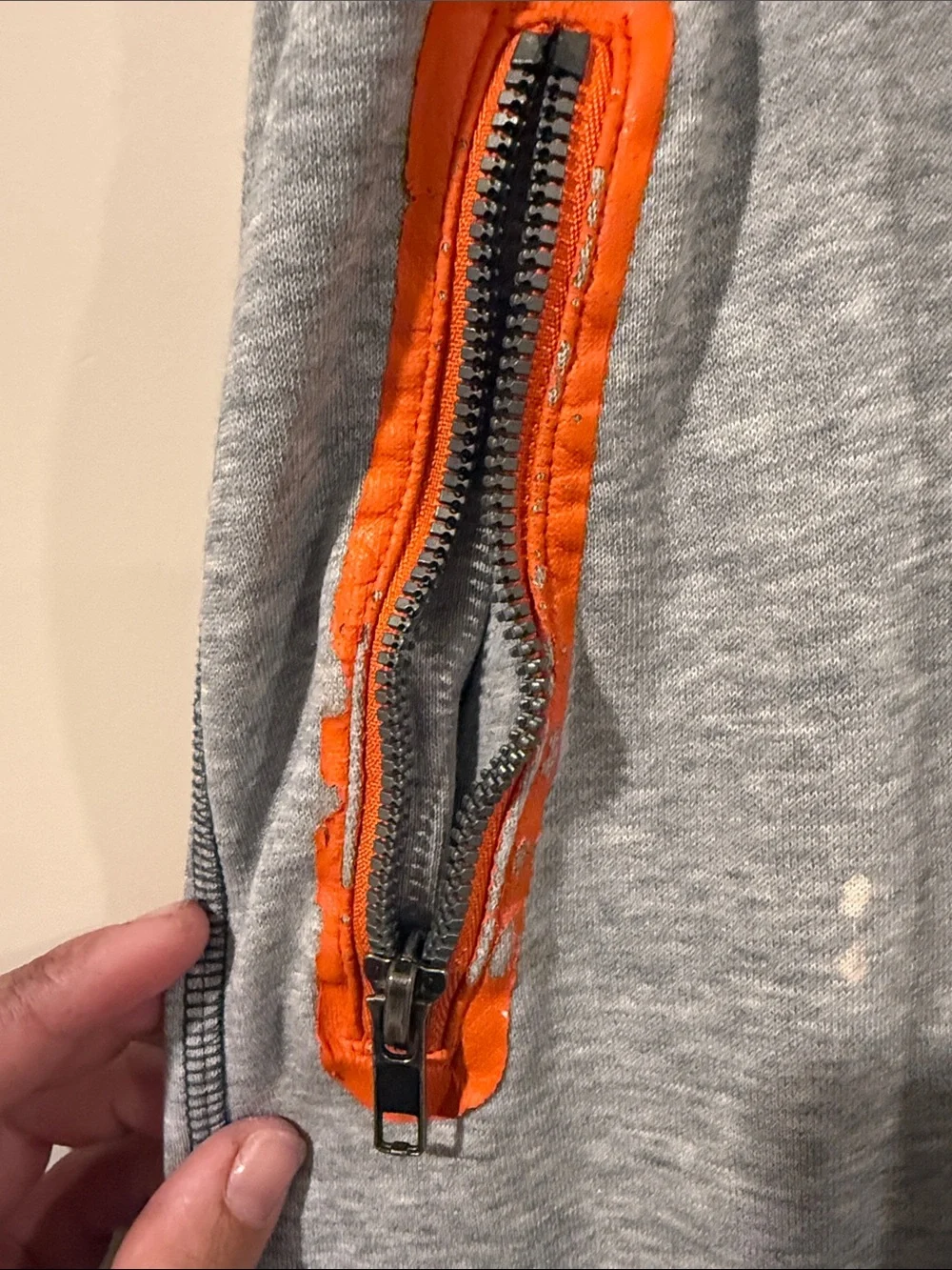 Kids Gray Jogger Pants with Orange Trim